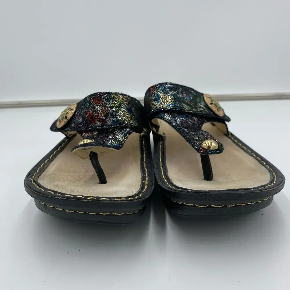 Alegria Women's Multicolor Metallic Carina Veranda Slip On Sandals Size 37